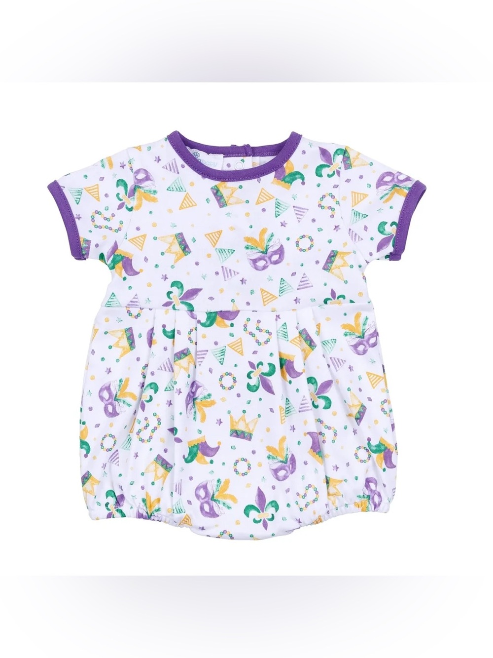 MARDI GRAS MUNCHKINS SHORT SLEEVE BUBBLE - MAGNOLIA BABY